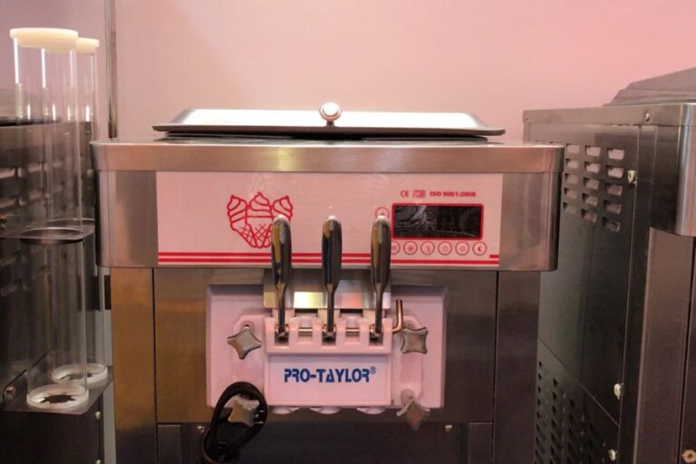 A well cleaned soft serve machine